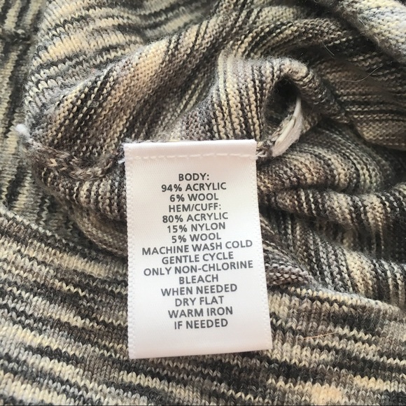 LOFT Dolman Marled Grey / Brown / Ivory Sweater - Picture 6 of 7